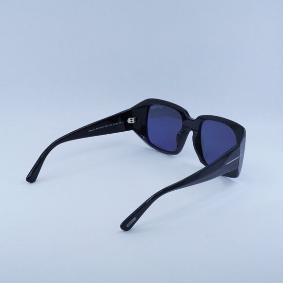 Tom Ford Ryder-02 FT1035-N 01A Sunglasses Black Square Frame, Smoke Lenses